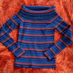Forever 21 Striped Off the shoulder Sweater